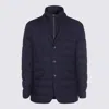 Herno La Giacca Water Resistant Down Blazer With Removable Bib In Blue