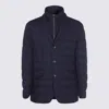 Herno La Giacca Water Resistant Down Blazer With Removable Bib In Blue