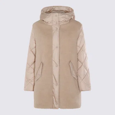 Herno Hooded Quilted Down Jacket And Pockets In Neutral