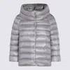 Herno High Collar Quilted Down Jacket In Gray