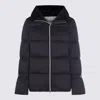 Herno Black Down Jacket In Blue