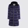 Herno Padded Long Quilted High Collar Jackets In Blue