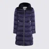 Herno Padded Long Quilted High Collar Jackets In Blue