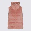 Herno Luxe Sleeveless Down Jacket With Faux Fur In Pink