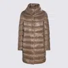Herno Womans Amelia Taupe Colored Nylon Down Jacket In Brown