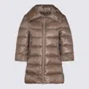 Herno Cleofe Medium Quilted Nylon Down Jacket In Brown