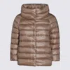 Herno Quilted Padded Jacket With Logo In Dove Grey