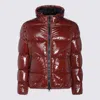 Herno Puffer-style Bordeaux Jacket With High Collar In Brown
