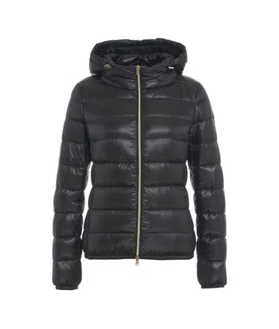 Herno Giada Hooded Quilted Down Jacket In Nero