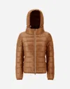 Herno Zip-up Hooded Down Jacket In Brown