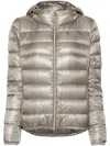 Herno Pearl Gray Slim-fit Down Jacket With Removable Hood In Gray