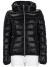 Herno Giada Quilted Black Hooded Polyamide Down Coat In Black