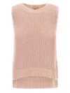 Herno Sequin-embellished Vest In Pink