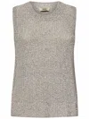 Herno Beige Embroidered-sequin Vest With Glitter Knit Finish