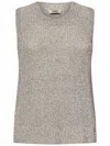 Herno Beige Embroidered-sequin Vest With Glitter Knit Finish In Beige