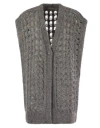 Herno Knitwear V-neck Openwork Cardigan In Gray