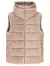 Herno Gilet Imbottito Pelliccia Sintetica In Neutral