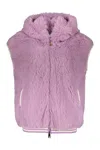 Herno Gilet In Faux Fur In Purple