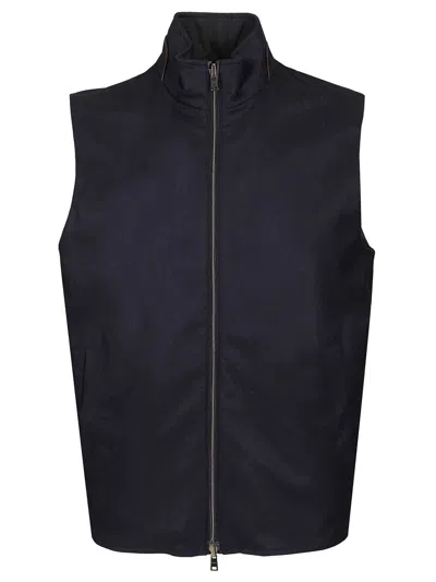 Herno Gilet Lucent Cashmere Silk Jackets Blue