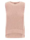 Herno Sequin-embellished Vest In Pink