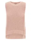 Herno Sequin-embellished Vest In Pink