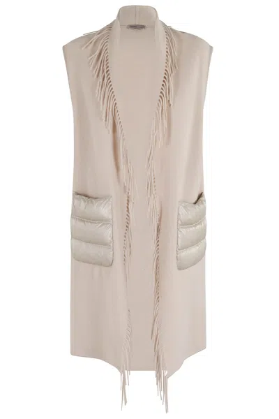 Herno Gilet Poncho Dettagli Ultralight In Neutral
