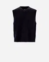 Herno Vest In Plain Alpaca Wool In Navy