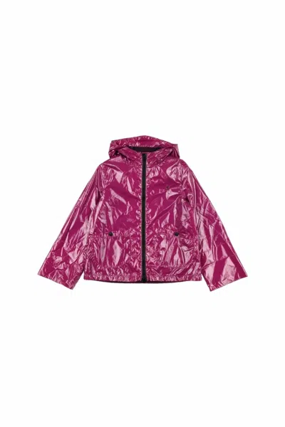 Herno Kids' Girls Hooded Raincoat Jacket In Fuxia In Multi