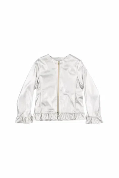Herno Kids' Girls Outerwear Jacket In Glossy Sylver In Multi