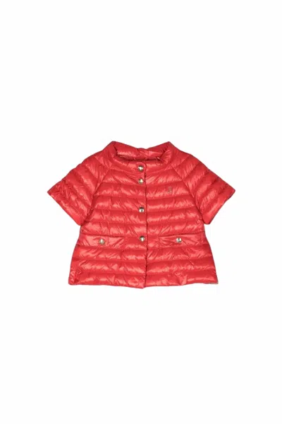 Herno Kids' Girls Short Sleeve Puffer Jacket In Red