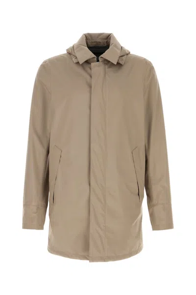 Herno Cappuccino Polyester Jacket In Neutral