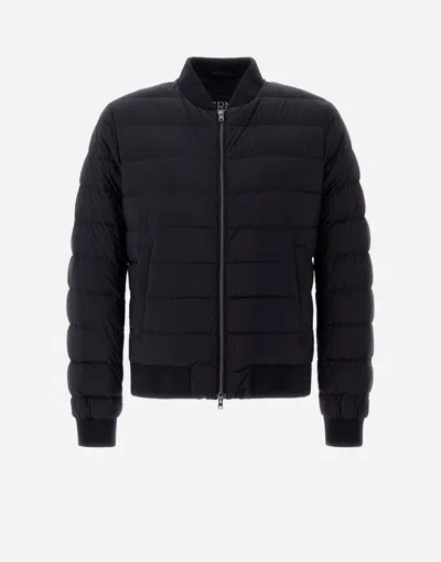 Herno Giubbotto Aviatore Con Piuma Linea Legend In Black