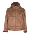 Herno Hooded Jacket With Front Pockets And Sleeves In Brown