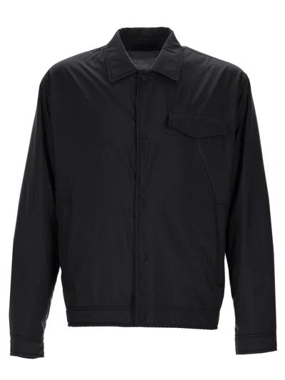 Herno Recycled Nylon Microfiber Shacket In Blue