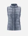 Herno Giulia Quilted Down Vest In Light Blue