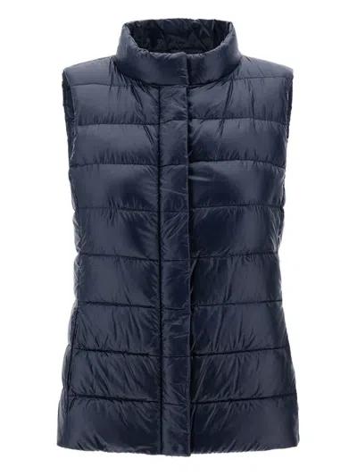 Herno Giulia Quilted Sleeveless Gilet In Blue
