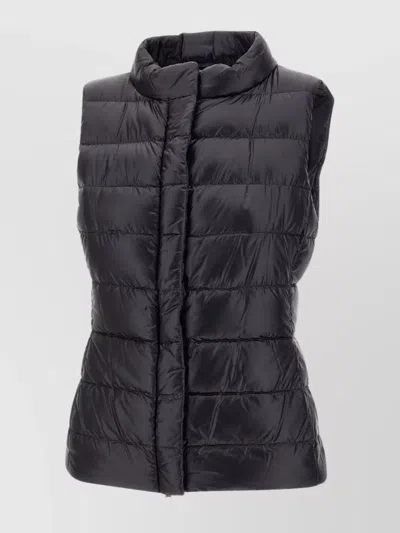 Herno "giulia" Ultralight Puffer Vest With Silky Finish In Black