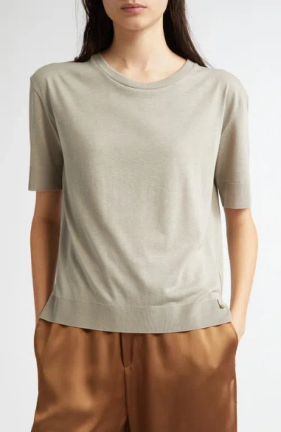 Herno Glam Knit Crewneck T-shirt In Gray