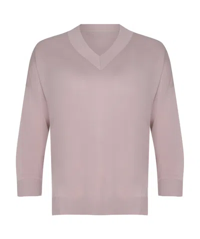 Herno Glam Knit Effect Sweater In Pink