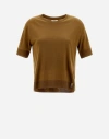 Herno Glam Knit Effect T-shirt In Sand