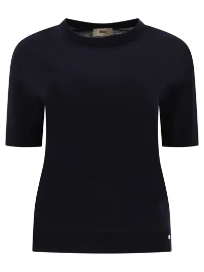 Herno Glam Knit T-shirts In Blue