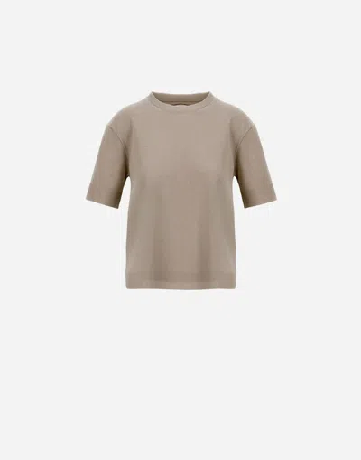 Herno T-shirt In Glam Knit Effect In Dove Grey