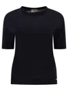 Herno T-shirt In Glam Knit Effect In Blue
