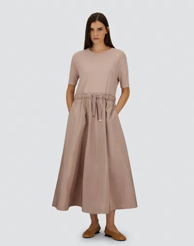 Herno Glam Knit Tafetta Dress In Powder Pink In Neutral