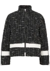 Herno Glam Tweed ＆ Ecoage ボンバージャケット In Black