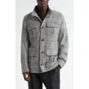 Herno Prince Of Wales Wool-blend Field Jacket In Gray