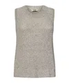 Herno Beige Embroidered-sequin Vest With Glitter Knit Finish In Gray
