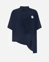 Herno Globe Shirt In Eco Cotton Feel In Blue