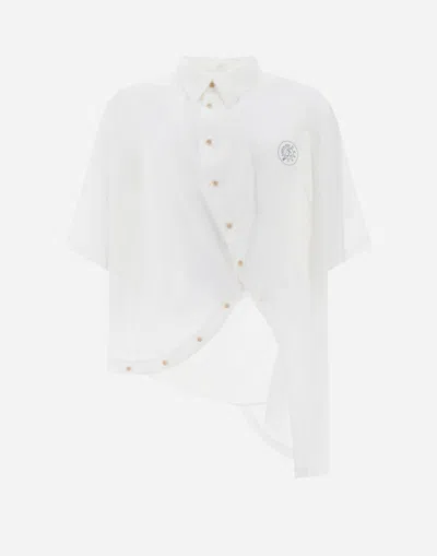 Herno Globe Shirt In Eco Cotton Feel In White