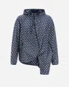 Herno Globe Parka In Eco Monogram In Blue